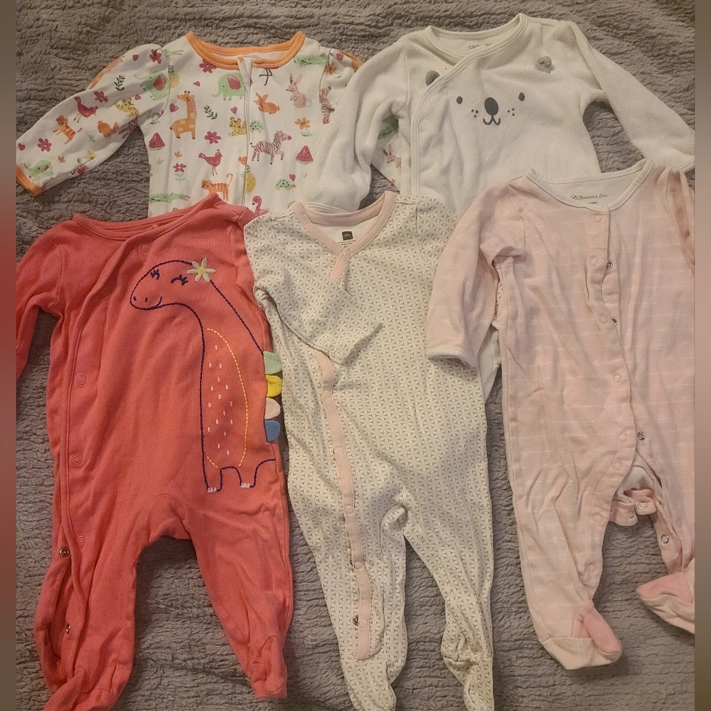 Baby Girls Footed Pajamas Size 6-9 months
